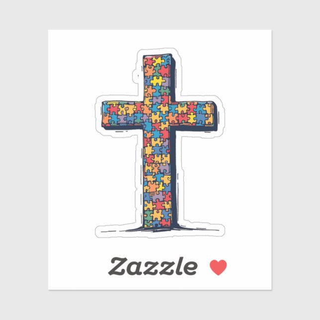 Sticker Sensibilisation sur l'autisme Mois Christ Religion (Feuille)