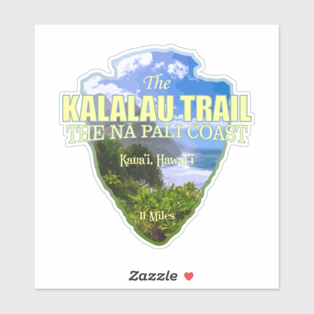 Sticker Sentier de Kalalau (flèche) (Feuille)