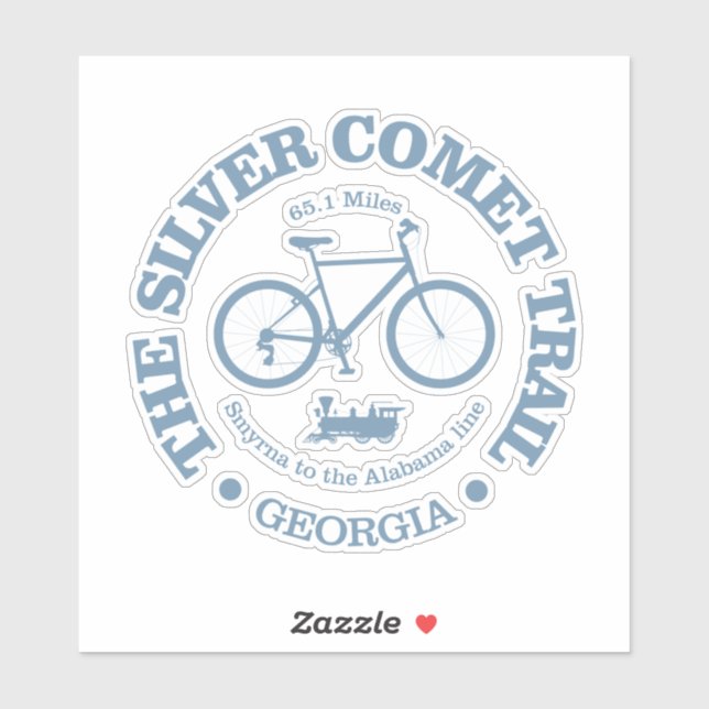 Sticker Sentier de la comète argentée (cyclisme) (Feuille)