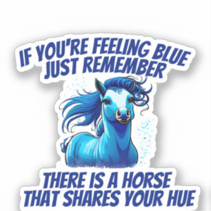 Sticker Sentiment de bleu, Cheval
