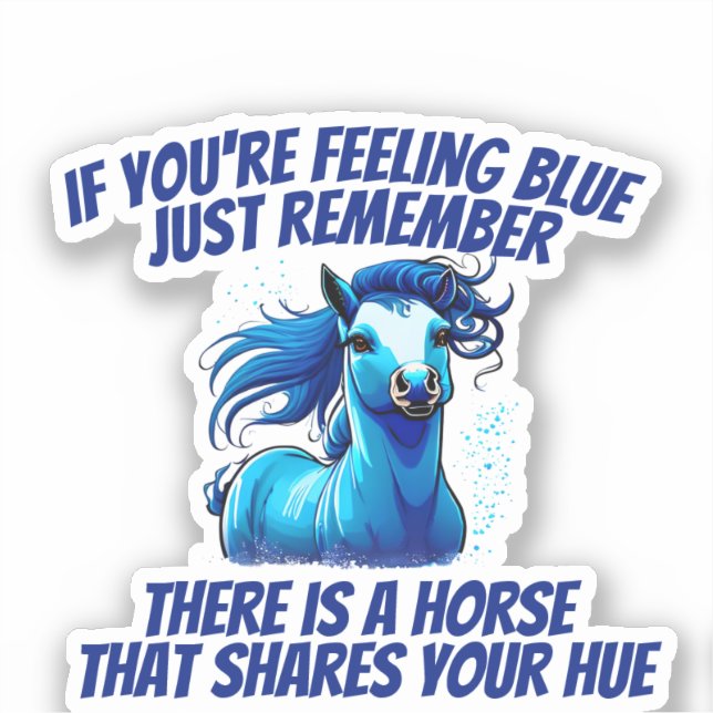 Sticker Sentiment de bleu, Cheval (Recto)
