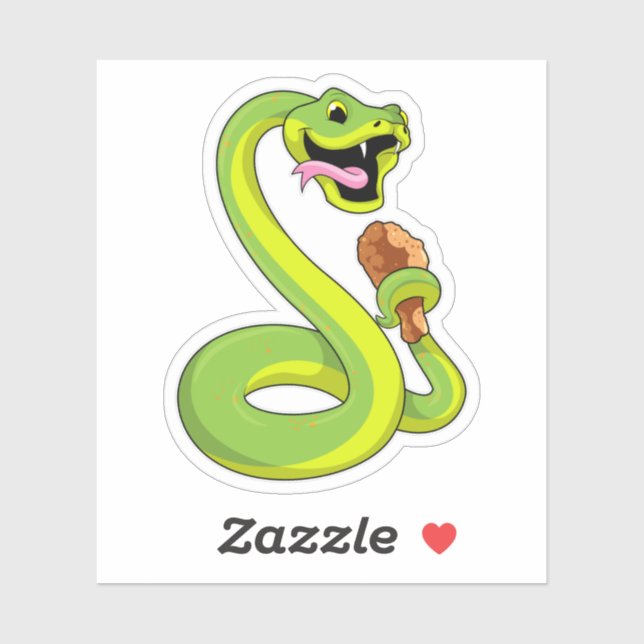 Sticker Serpent au poulet (Feuille)