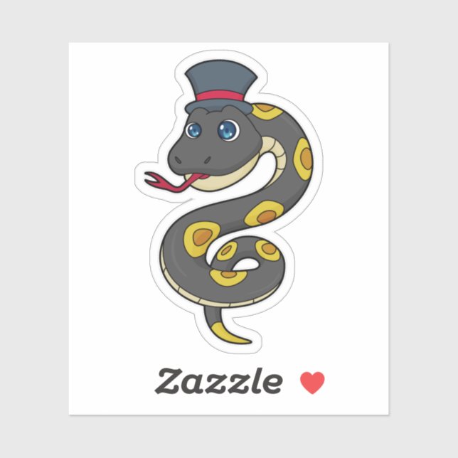 Sticker Serpent avec Casquette (Feuille)