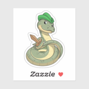 Sticker Serpent avec épée