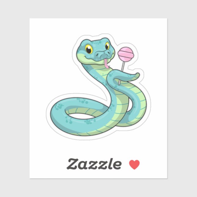 Sticker Serpent avec Lollipop (Feuille)