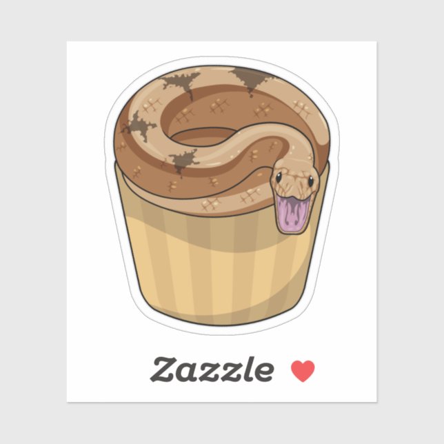 Sticker Serpent avec muffin (Feuille)