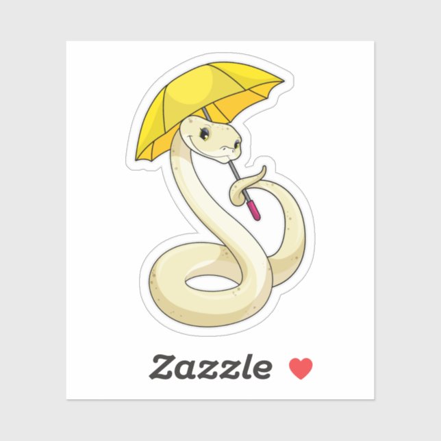 Sticker Serpent avec parapluie (Feuille)