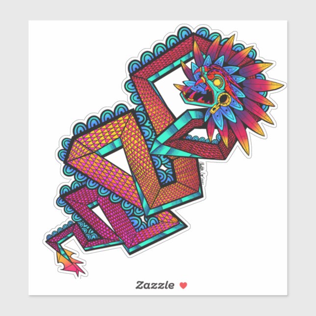Sticker Serpent coloré (Feuille)