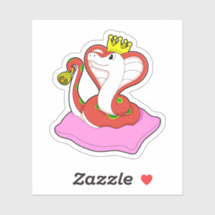 Sticker Serpent comme roi avec Couronne