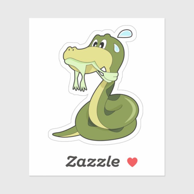 Sticker Serpent drôle (Feuille)