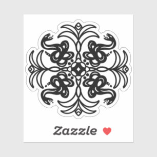 Sticker Serpent noir et bleu Mandala