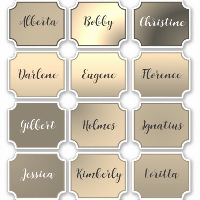 Sticker Set de nom Couleurs élégantes (Devant)