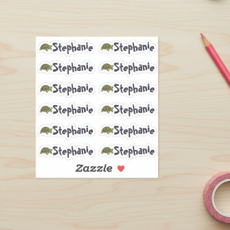 Sticker Set of 12 Cute Turtle Name Labels