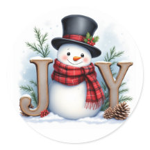 Sticker set of Snowman JOY