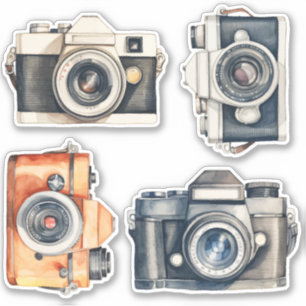 Sticker Set Vintage SLR Cameras Photographer Vinyl