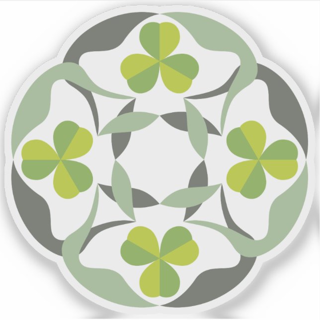 Sticker Shamrock Celtic Knot Inspiré Saint Patrick (Devant)