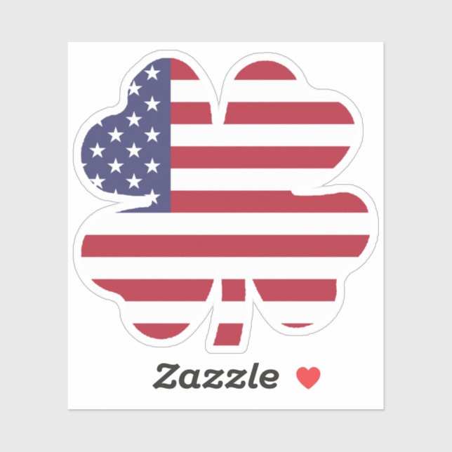 Sticker Shamrock du drapeau irlandais américain (Feuille)