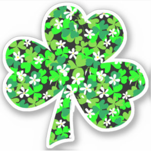 Sticker Shamrock floral de la Saint Patrick