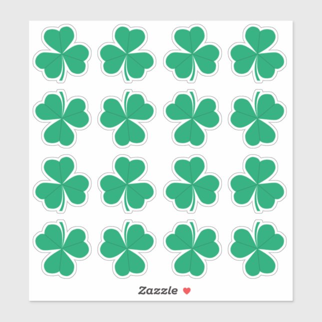 Sticker Shamrock Green St. Patrick's Day Irlandais (Feuille)