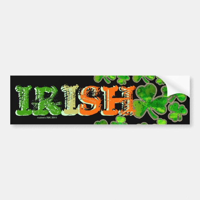 Sticker Shamrock vert orange blanc irlandais (Devant)