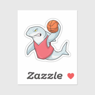 Sticker Shark at Sports with Basketball