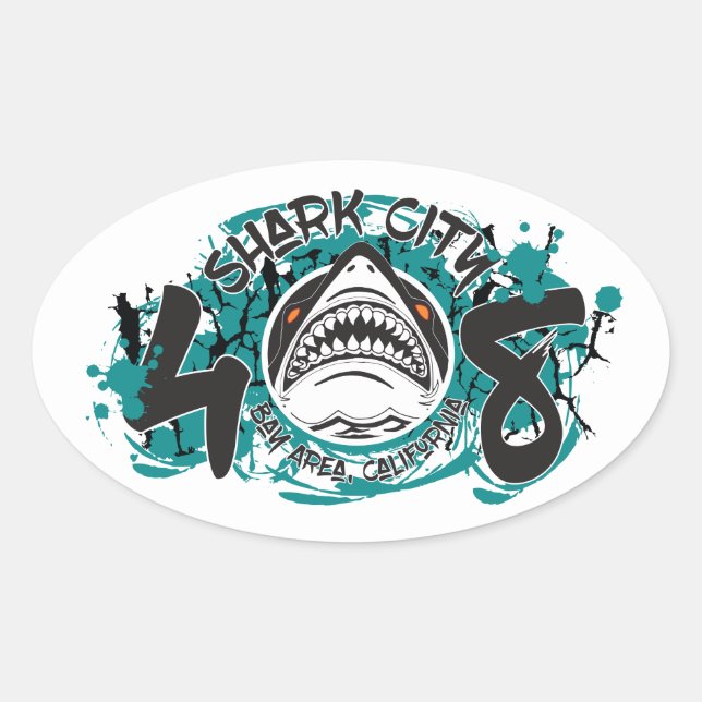 Sticker Shark City Bay Area 408 (Devant)