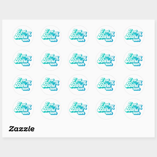 Sticker Sheet Blue - J'Ai Eu Mes Bars Run (Feuille)