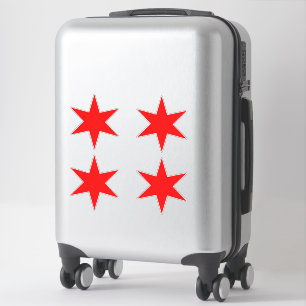 Sticker Sheet   Chicago Flag Red 6-Pointed Star