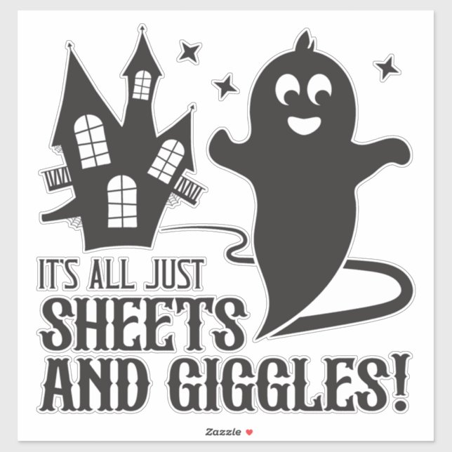 Sticker Sheets & Giggles – Humorous Halloween Ghost Design (Feuille)