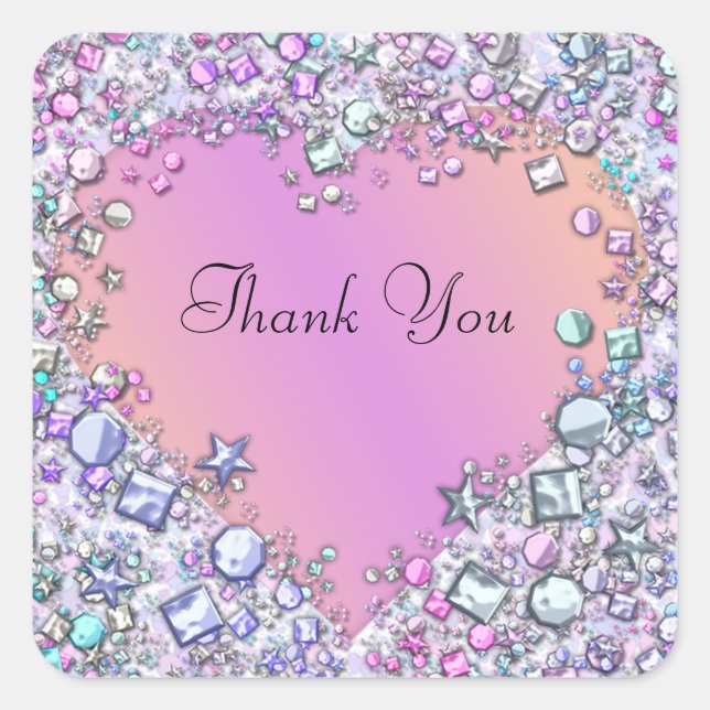 Sticker Sheets - Pink Gemstones Thank You (Front)