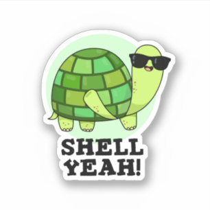 Sticker Shell Ouais Funny Tortoise Pun