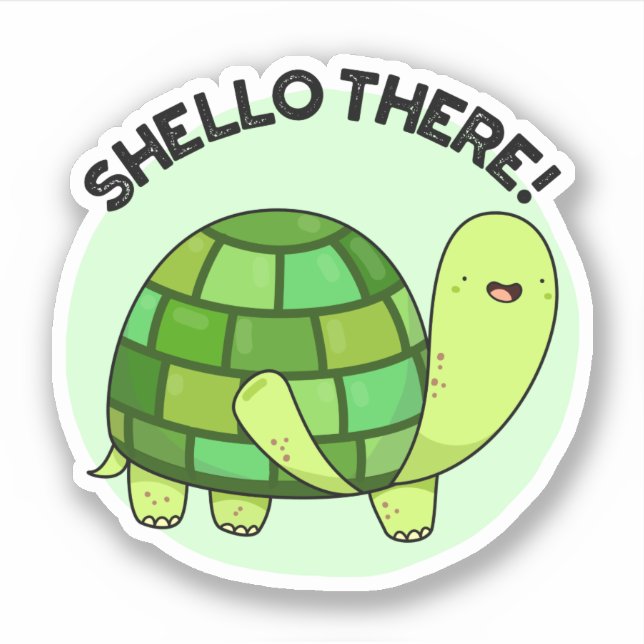 Sticker Shello There Funny Tortoise Pun (Devant)