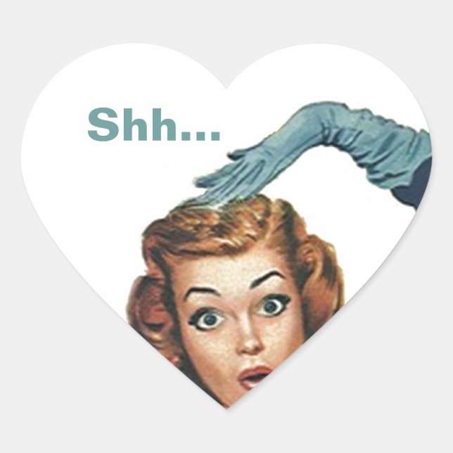 Sticker Shh... Retro Lady Fun Surprise Seals de fê (Devant)