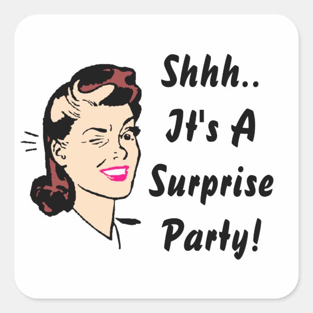 Sticker Shhh.. It's A Surprise Party! Wink Seals (Front)