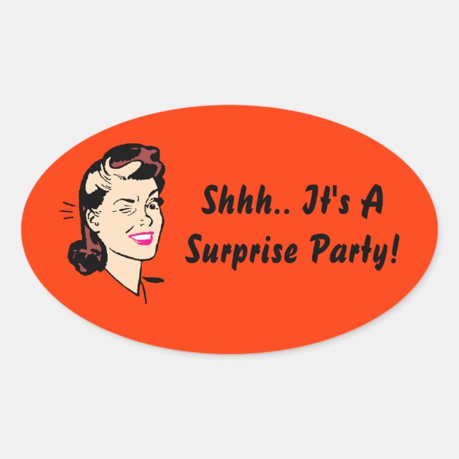 Sticker Shhh.. It's A Surprise Party! Wink Seals (Front)