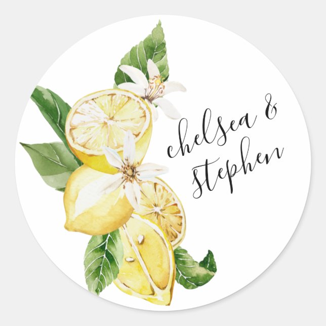 Sticker Sicilienne Summer Lemons Faire-part de mar (Devant)