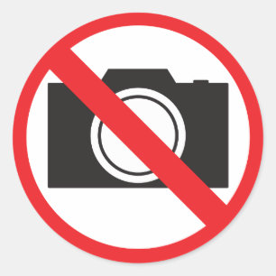 Sticker-Sign No camera Allowed Classic Round Sticker
