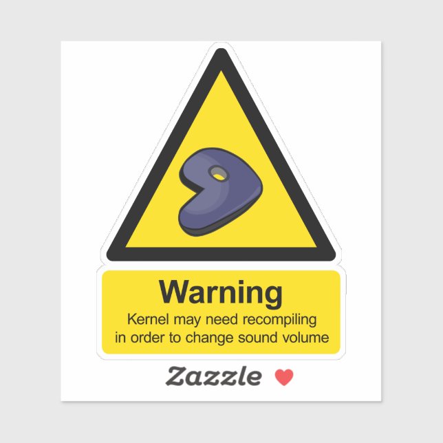 Sticker Signal d'avertissement de recompilation du noyau G (Feuille)