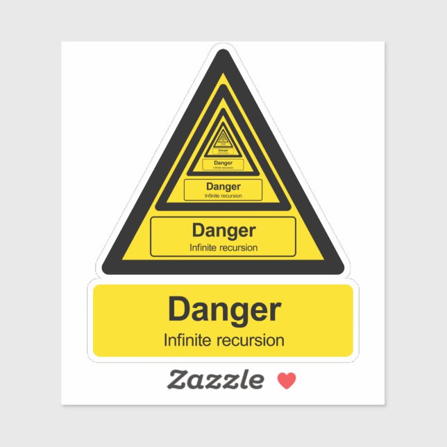 Sticker Signal d'avertissement de récursion infini (Feuille)