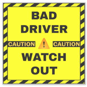 Sticker Signal de sécurité du conducteur incorrect - Yello