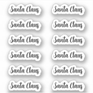 Sticker Signature Angela Script Kiss-Cut Santa Claus