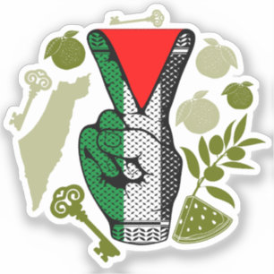 Sticker Signe de victoire à la main Résistance Symbole du 