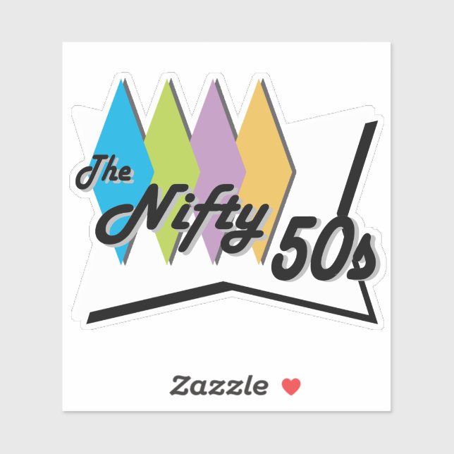 Sticker Signe du dîner nifty les années 50 (Feuille)