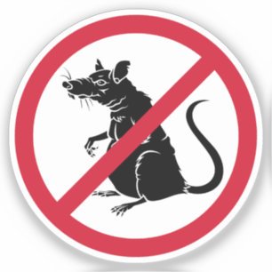 Sticker Signe interdit aux rats