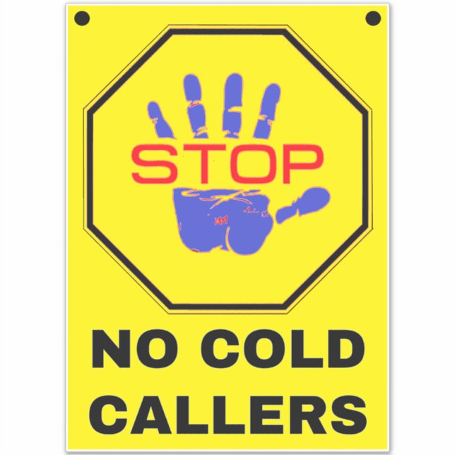 Sticker Signe No Cold Callers - Yellow Stop (Devant)