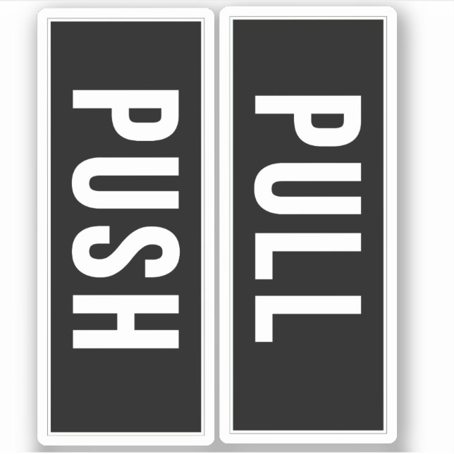 Sticker Signe-Stickers-Vertical-Porte-Poussée (Devant)