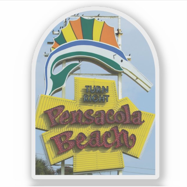 Sticker SIGNE Vintage Iconique Pensacola Beach Floride (Devant)