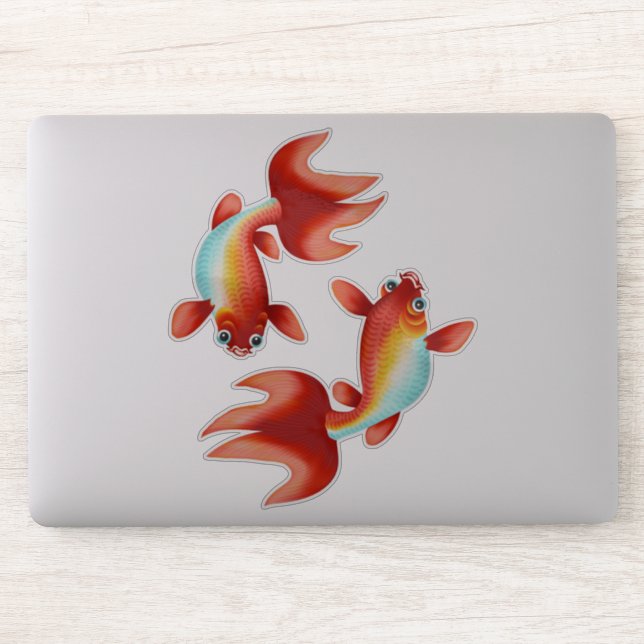 Sticker SIGNE Zodiaque Koi Fish Pisces (Ordinateur)