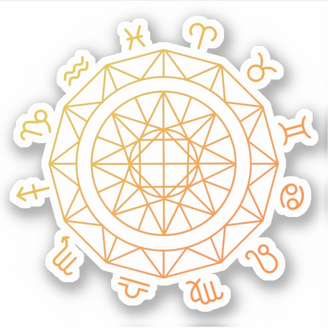 Sticker SIGNE Zodiaque Roue astrologique (Devant)