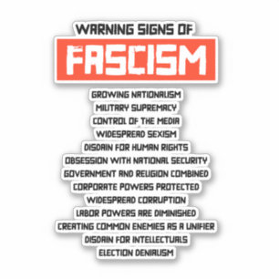 Sticker Signes d'alerte précoce du fascisme